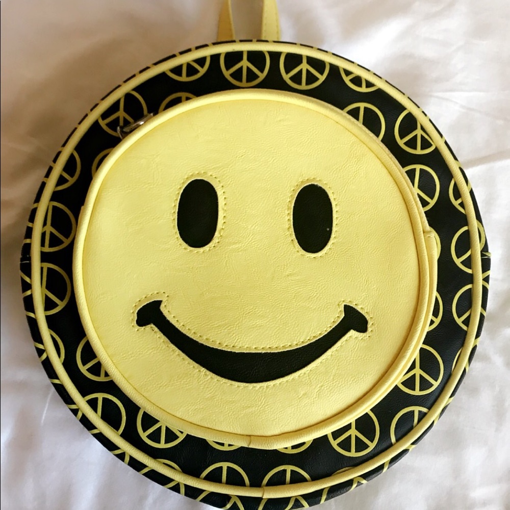 Smiley Peace Backpack Purse Clutch